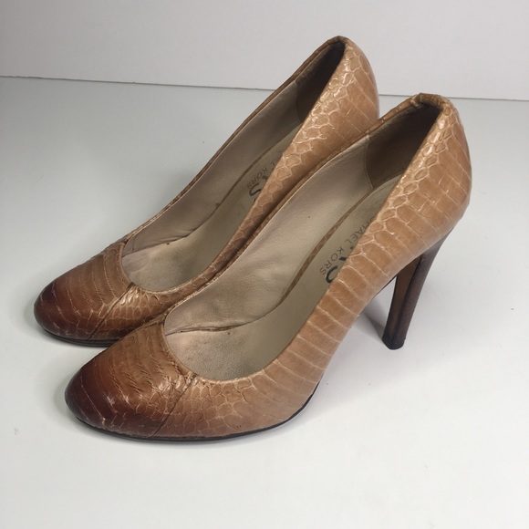 Michael Kors Snake Skin Heels Pumps Ombre Tan 8 - Picture 4 of 9